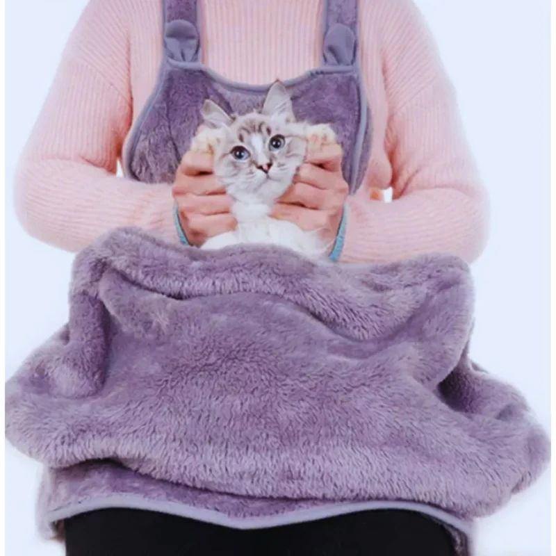 Tragetasche für Katzen und Kleine Haustiere – Weiche Haustiertasche mit Schulterriemen Grau