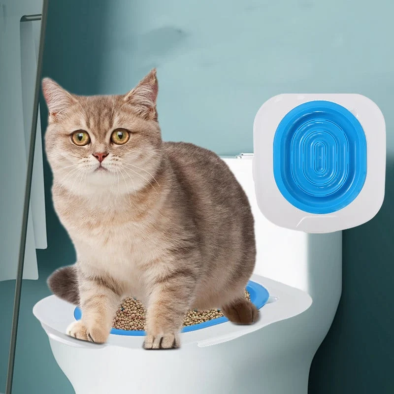 Katzentoilette Training mit Toiletteneinlage für Katzen – Katzentrainer Set für Saubere Toilette Gewohnheiten