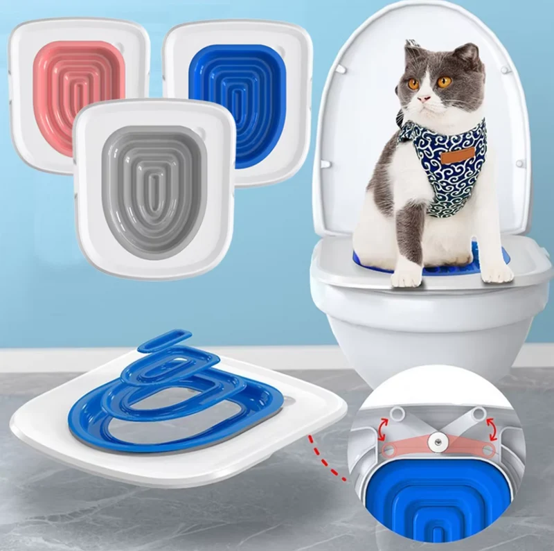 Katzentoilette Training mit Toiletteneinlage für Katzen – Katzentrainer Set für Saubere Toilette Gewohnheiten