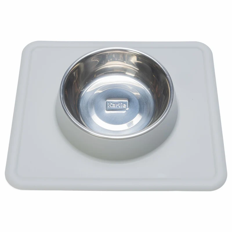 Edelstahl Futternapf DEX mit Silikon Napfunterlage - Wassernapf Fressnapf Hunde