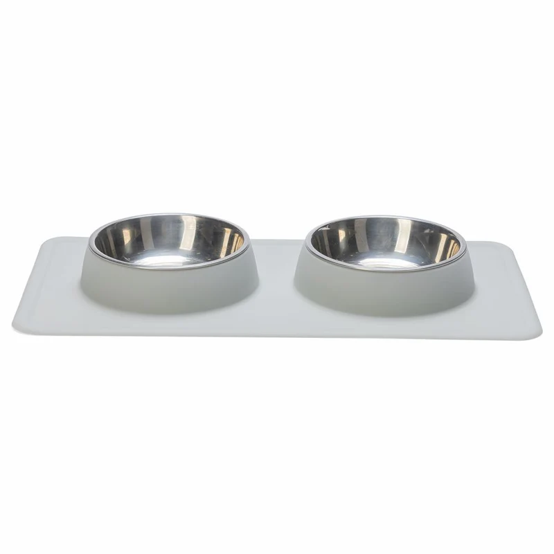 Edelstahl Futternapf DEX mit Silikon Napfunterlage - Wassernapf Fressnapf Hunde