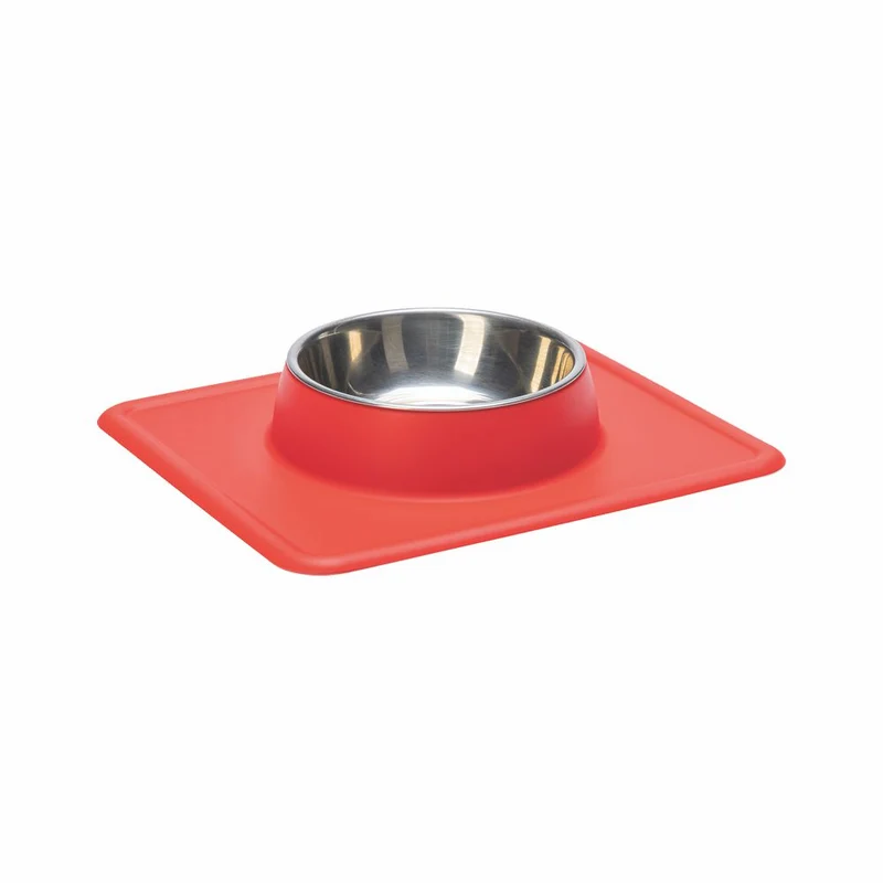 Edelstahl Futternapf DEX mit Silikon Napfunterlage - Wassernapf Fressnapf Hunde
