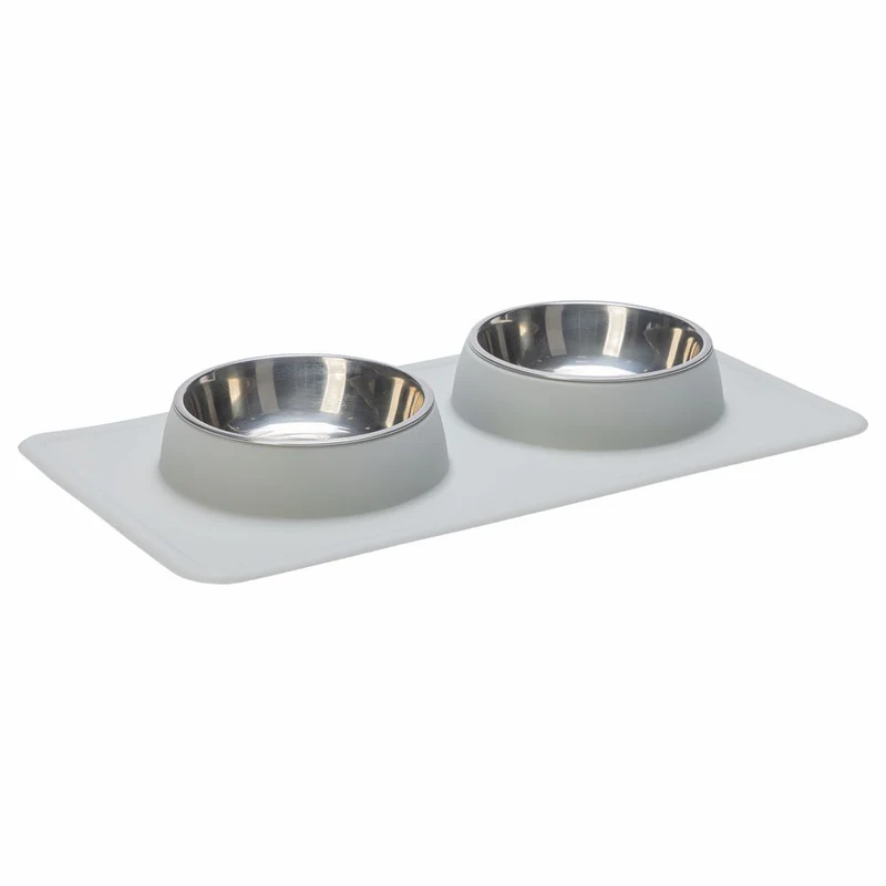 Edelstahl Futternapf DEX mit Silikon Napfunterlage - Wassernapf Fressnapf Hunde