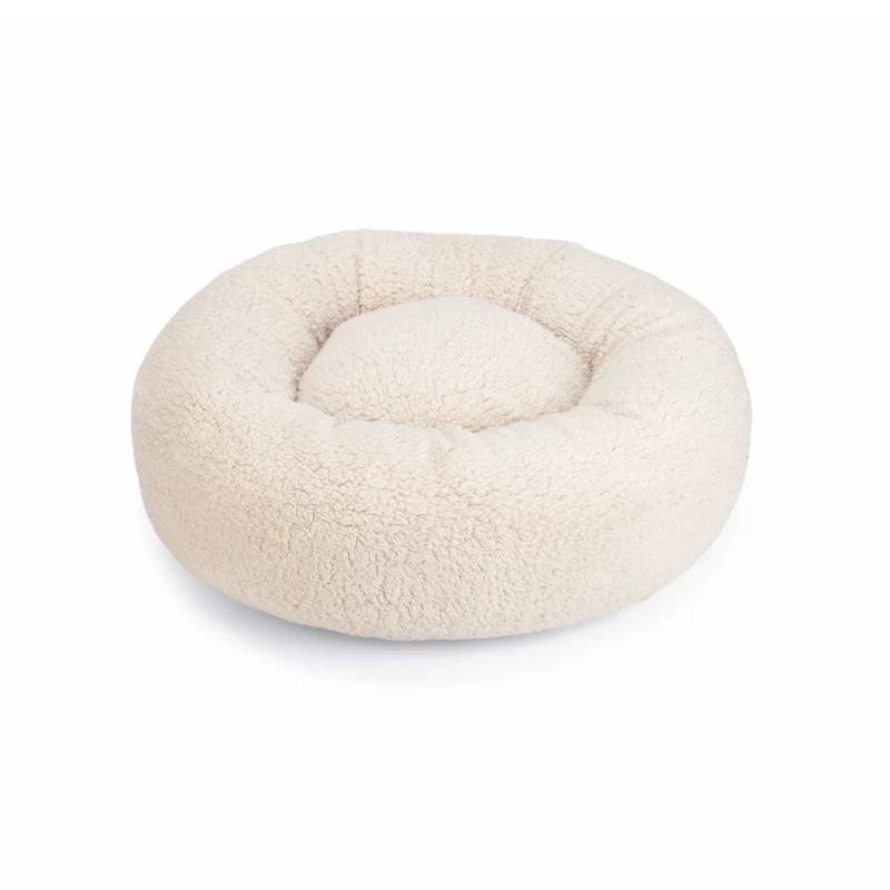 Beeztees JAXX - orthopädisches Hundebett rund - beige - Hundekissen Schlafplatz