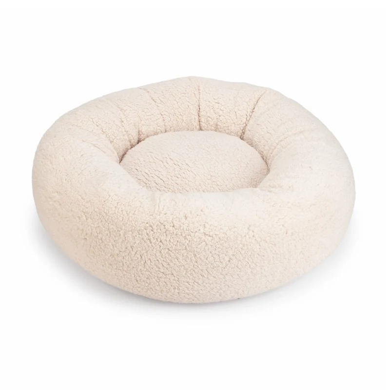 Beeztees JAXX - orthopädisches Hundebett rund - beige - Hundekissen Schlafplatz