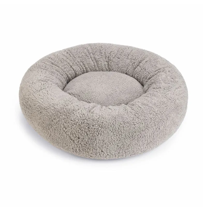 Beeztees JAXX - orthopädisches Hundebett rund - grau - Hundekissen Schlafplatz