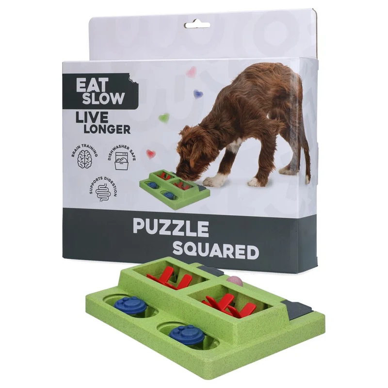 EAT SLOW Intelligenzspielzeug SQUARED - Brettspiel Denkspiel Snackspielzeug