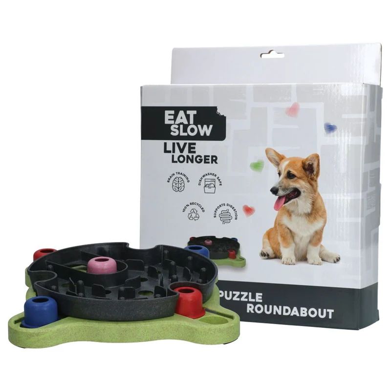 EAT SLOW Intelligenzspielzeug ROUNDABOUT - Brettspiel Denkspiel Snackspielzeug
