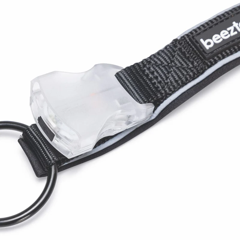 Beeztees Premium Sicherheitshalsband PARINCA - Nylon schwarz - LED Hundehalsband