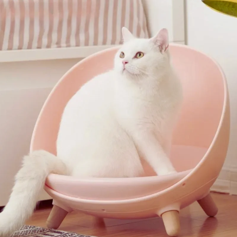 Modernes Katzenbett mit Holzbeinen – Bequemer Schlafplatz für Katzen In Stilvollem Design