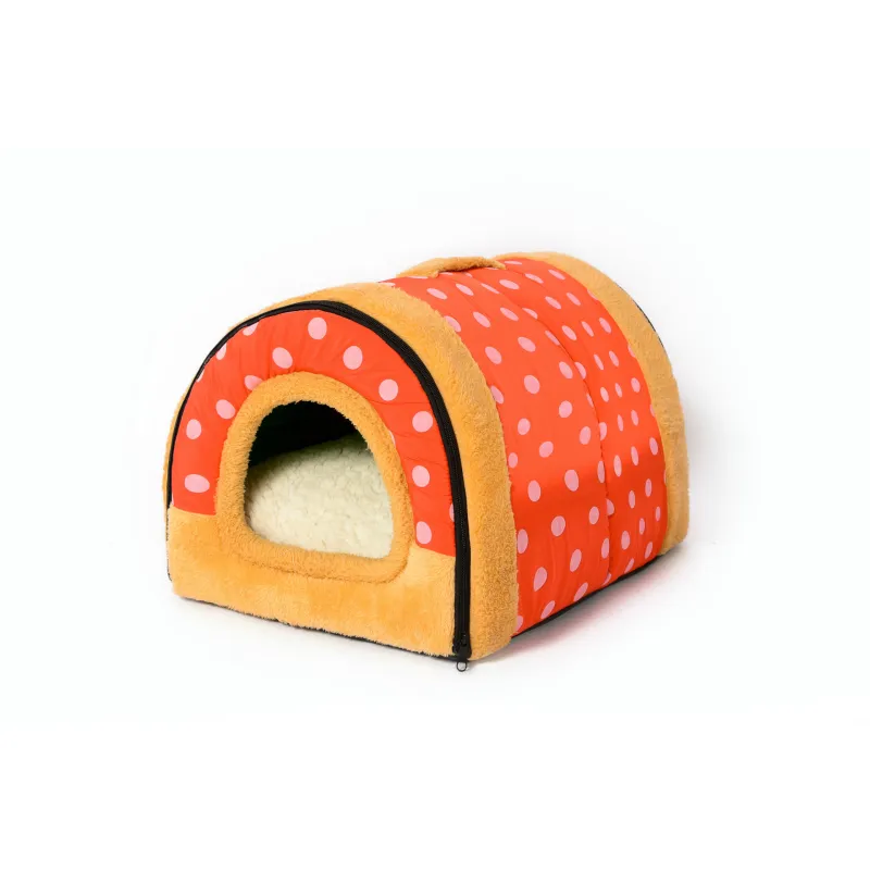 Kuscheliges Haustierhaus Im Streifen-Design – Bequeme Schlafhöhle für Hunde und Katzen