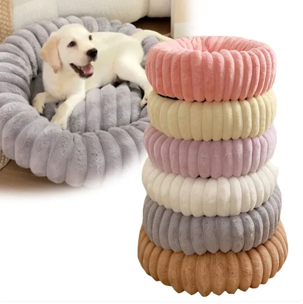 Kuscheliges Haustierkissen Im Donut-Design – Weiches Bett für Hunde und Katzen