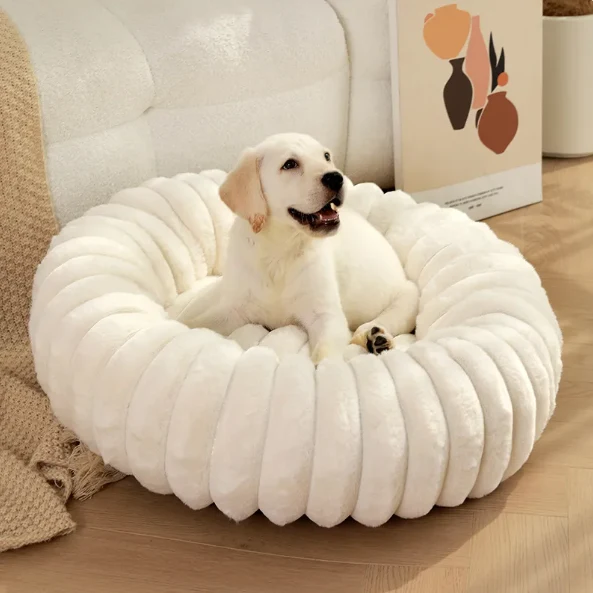 Kuscheliges Haustierkissen Im Donut-Design – Weiches Bett für Hunde und Katzen