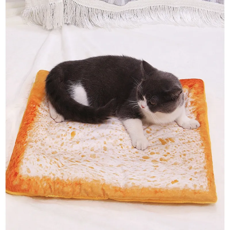 Pizza-Kuschelkissen für Katzen und Kleine Hunde – Weiche Schlafunterlage mit Realistischem Pizzamotiv