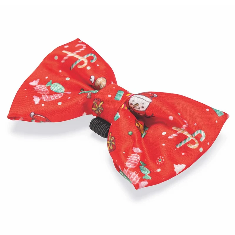 Beeztees XMAS LED Leuchtanhänger & Schleife für Halsband - Silikon Blinklicht