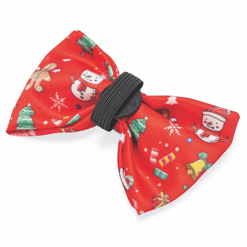Beeztees XMAS LED Leuchtanhänger & Schleife für Halsband - Silikon Blinklicht
