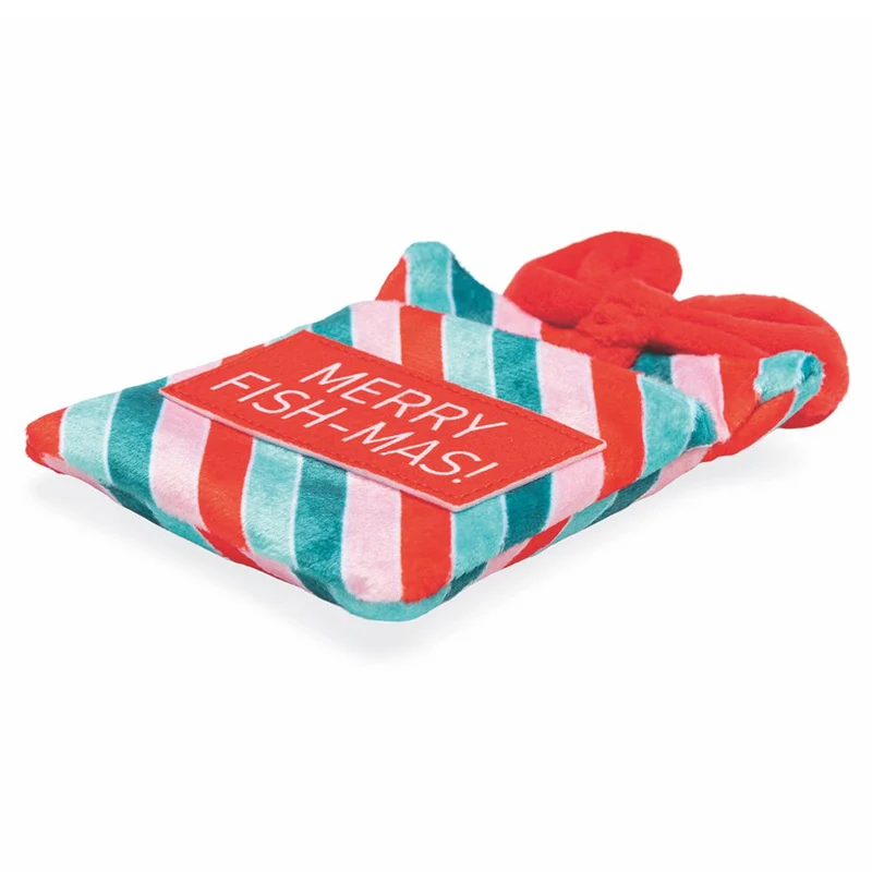 Beeztees XMAS Katzenspielzeug Geschenktüte mit Fischen Catnip Katzenminze Plüsch