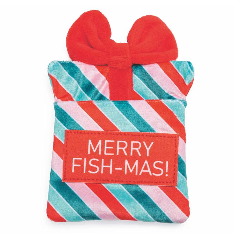 Beeztees XMAS Katzenspielzeug Geschenktüte mit Fischen Catnip Katzenminze Plüsch