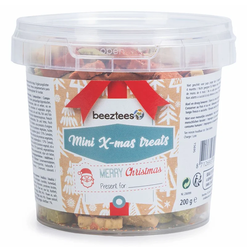 Beeztees XMAS Mini Weihnachtssnacks - Fisch/Fleisch/Getreide - Leckerli 200g