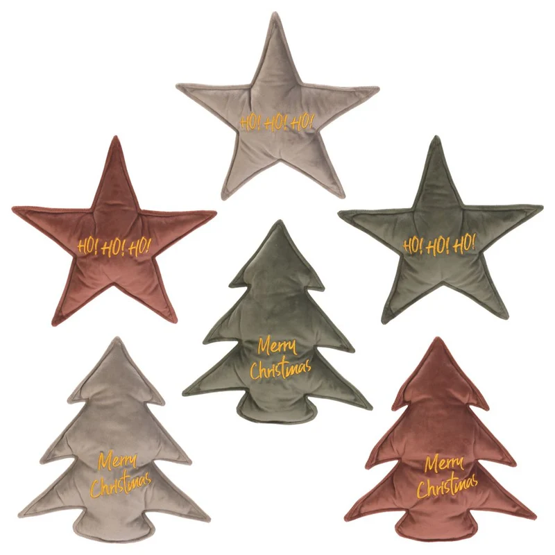Designed by Lotte XMAS Hundespielzeug STERN & WEIHNACHTSBAUM - Samt - Kissen