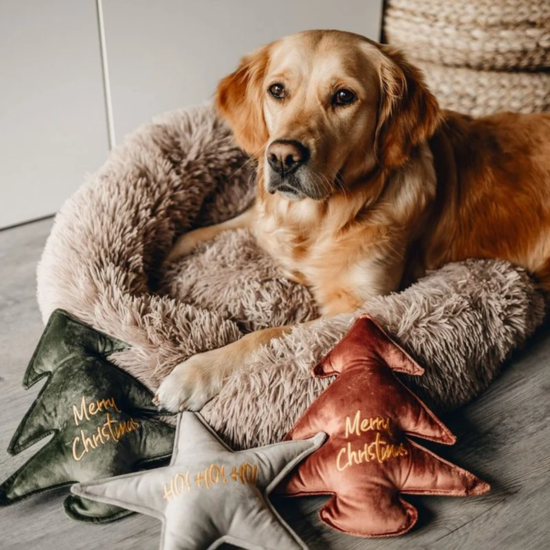 Designed by Lotte XMAS Hundespielzeug STERN & WEIHNACHTSBAUM - Samt - Kissen