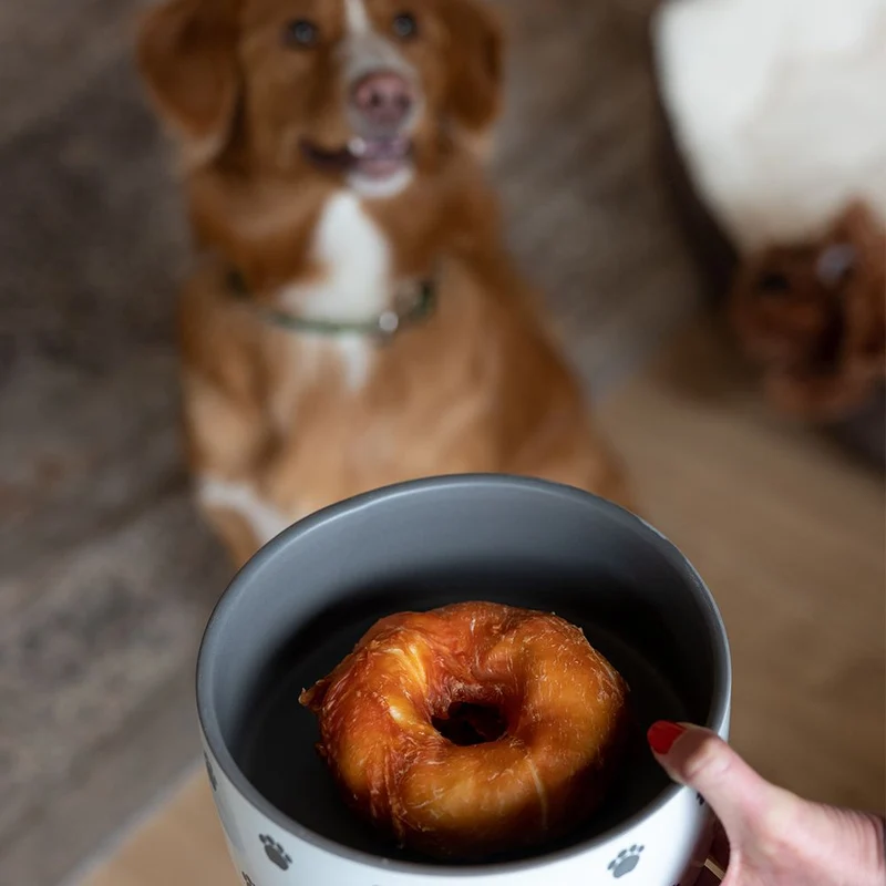 Nobby Rinderhaut Kauring Chicken Donut - S/L - Hähnchen Hundesnack Kausnack