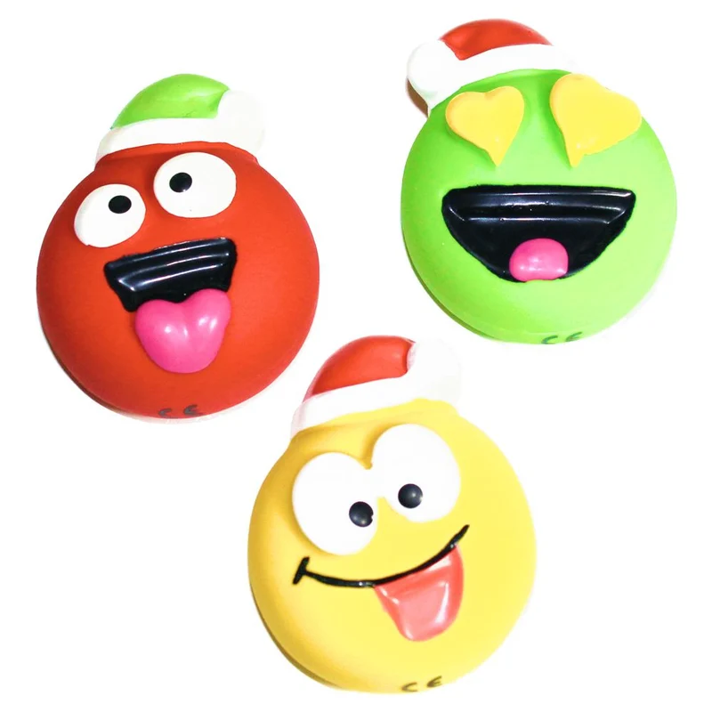 Nobby XMAS Latex Hundespielzeug SMILEY - quietscht - Apportierspiel Weihnachten