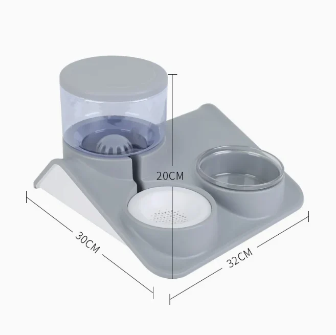 Wasser- und Futternapf für Haustiere – 2-in-1 System mit Praktischer Basis