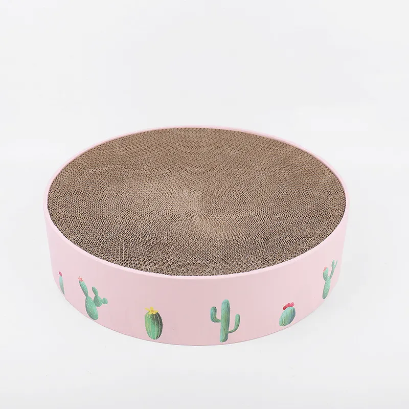 Katzenschleife Aus Karton mit Kaktusdesign – Kratzbrett im Modernen Stil