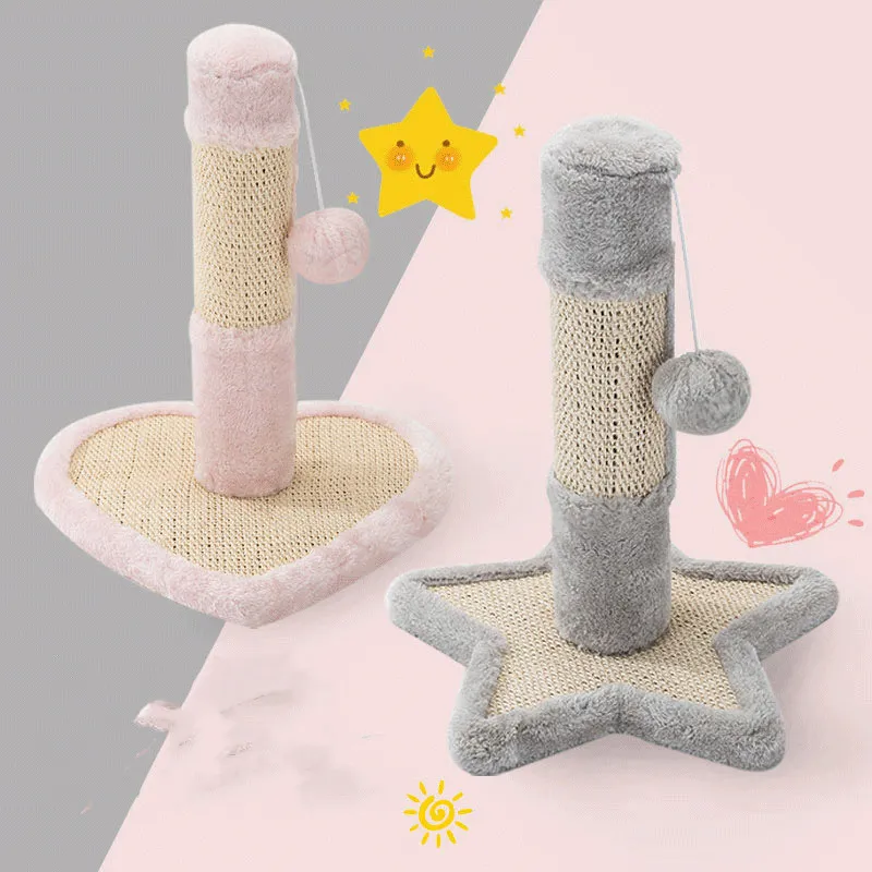 Katzenkratzbaum im Herz- Oder Stern-Design mit Spielzeug