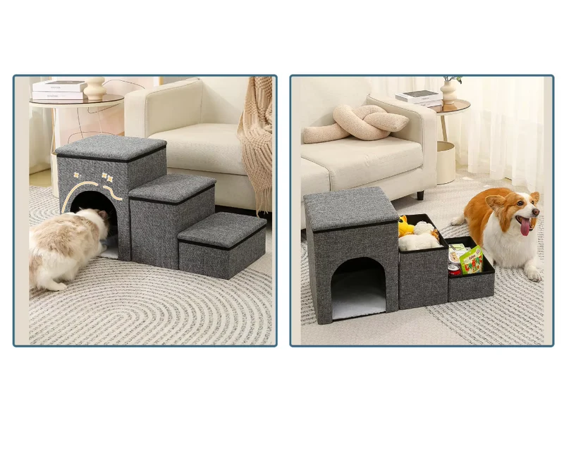 Haustier Treppe und Rampenleiter – Stabil und Zusammenklappbar, für Hunde und Katzen