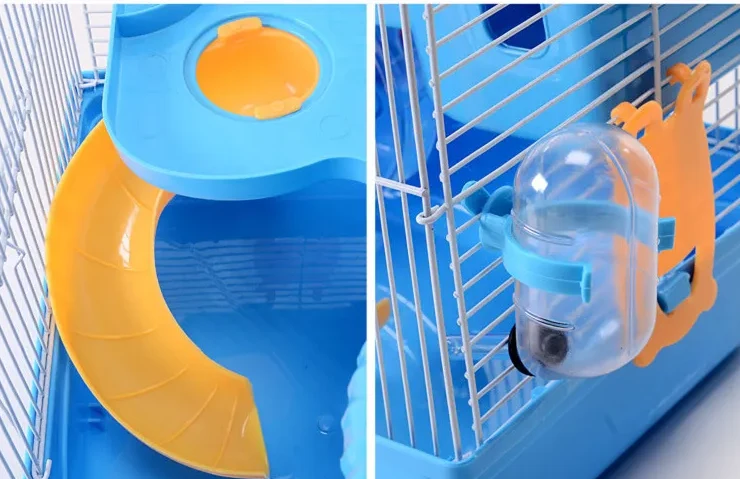 Hamsterkäfig mit Etagen und Trinkflasche – Kompakter Käfig für Nagetiere
