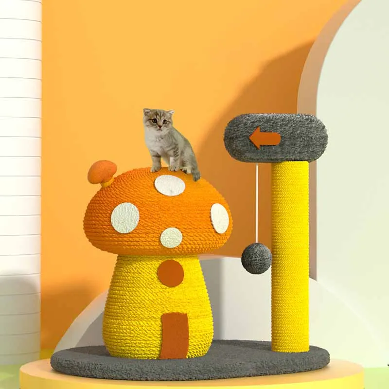 Katzenspielzeug Kratzbaum in Vogel- oder Pilz-Design – Interaktive Spielstation für Katzen