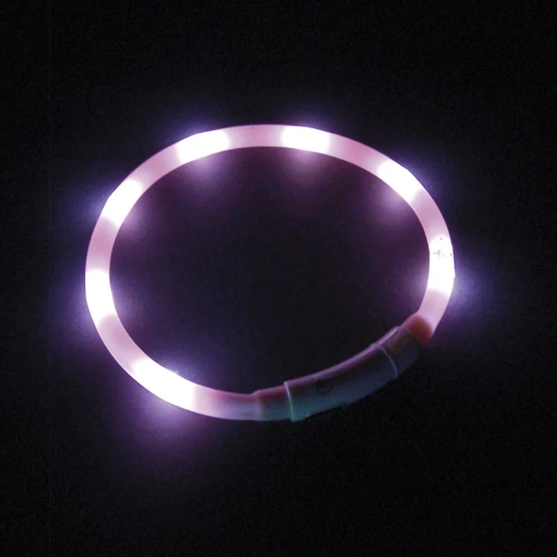 Nobby LED Puppy Leuchthalsband VISIBLE - rosa/blau - Silikon Leuchtband Welpen