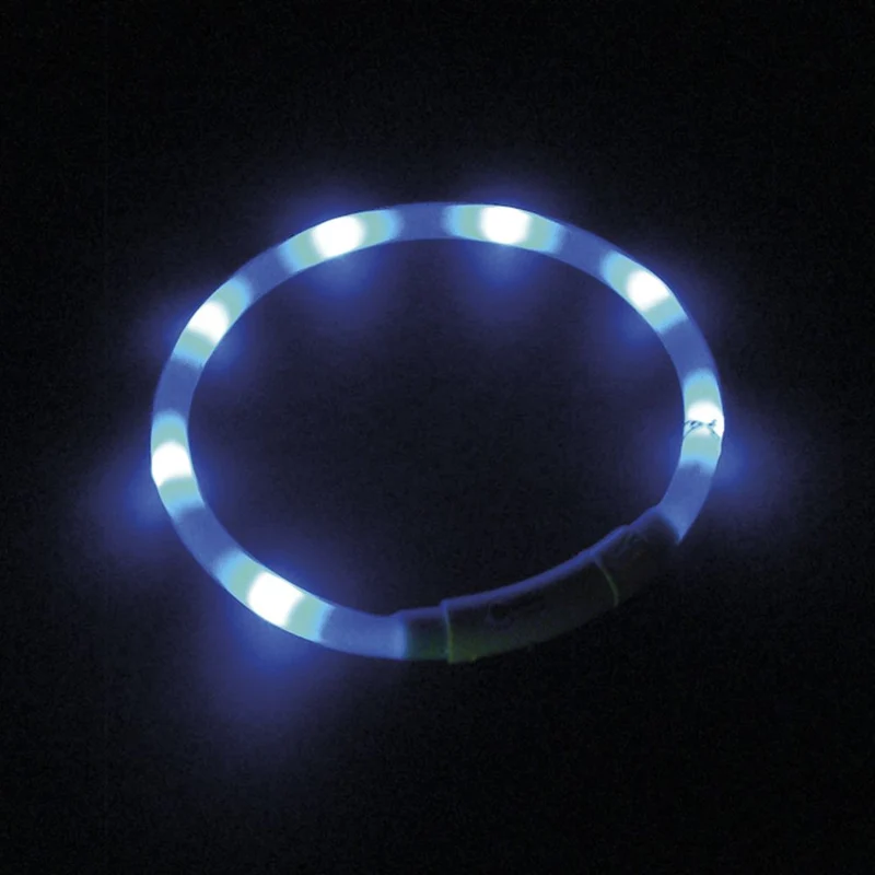 Nobby LED Puppy Leuchthalsband VISIBLE - rosa/blau - Silikon Leuchtband Welpen