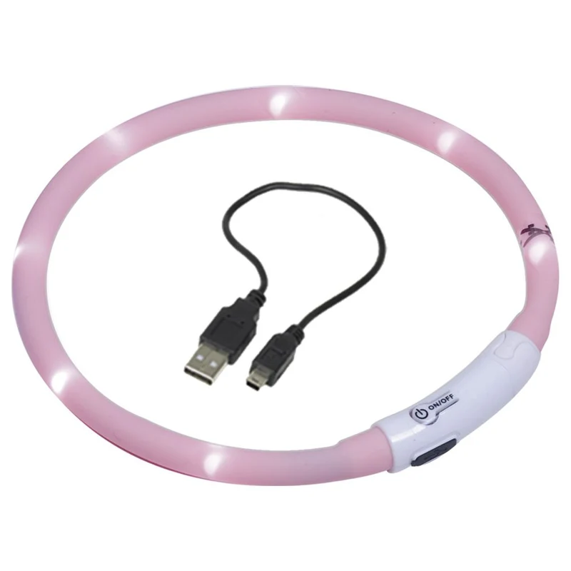 Nobby LED Puppy Leuchthalsband VISIBLE - rosa/blau - Silikon Leuchtband Welpen