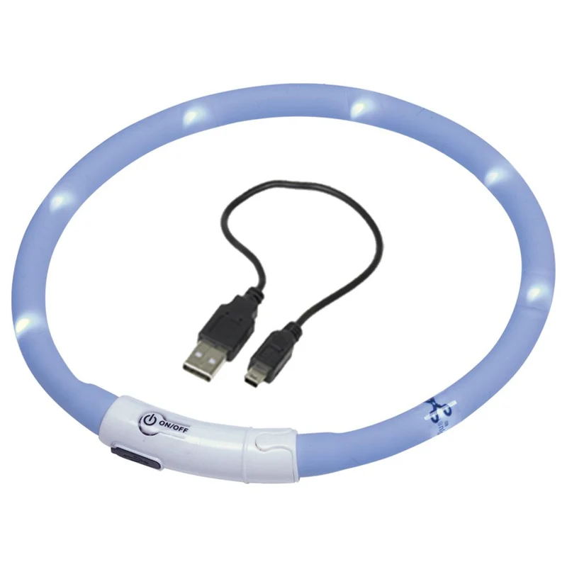 Nobby LED Puppy Leuchthalsband VISIBLE - rosa/blau - Silikon Leuchtband Welpen