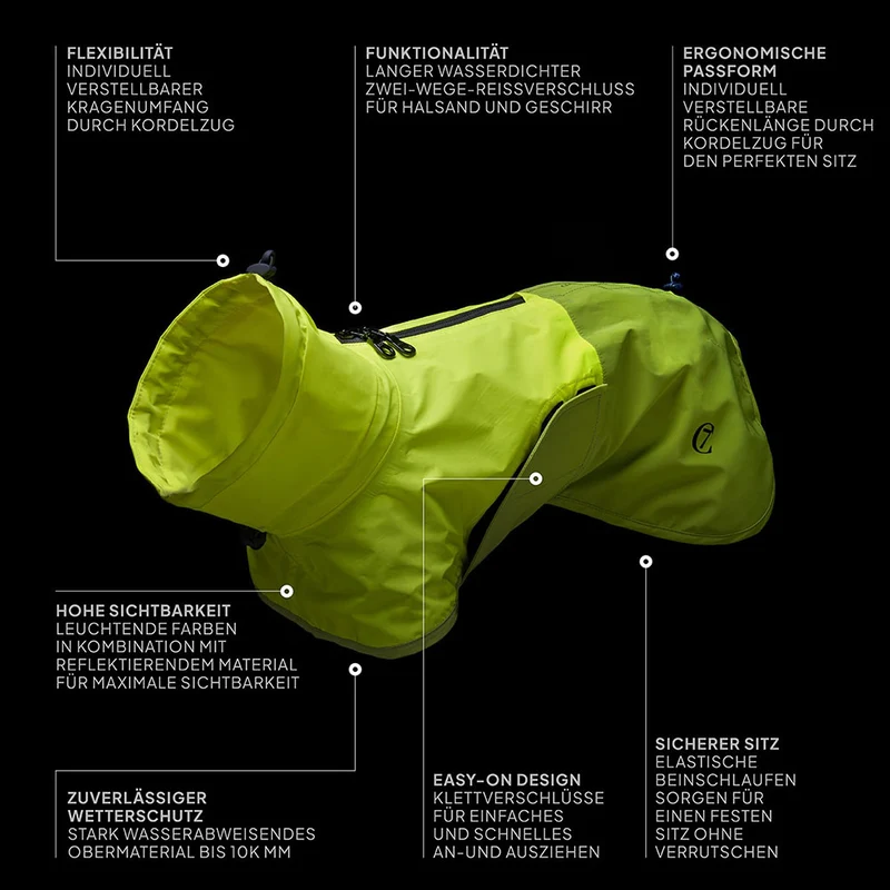 Hunderegenmantel AKTIV Neon Green/Light Olive