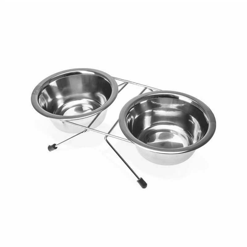 Karlie Edelstahl Doppelnapf - Hunde/Katzen - Wassernapf Fressnapf Futternapf