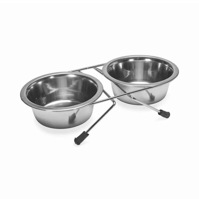 Karlie Edelstahl Doppelnapf - Hunde/Katzen - Wassernapf Fressnapf Futternapf