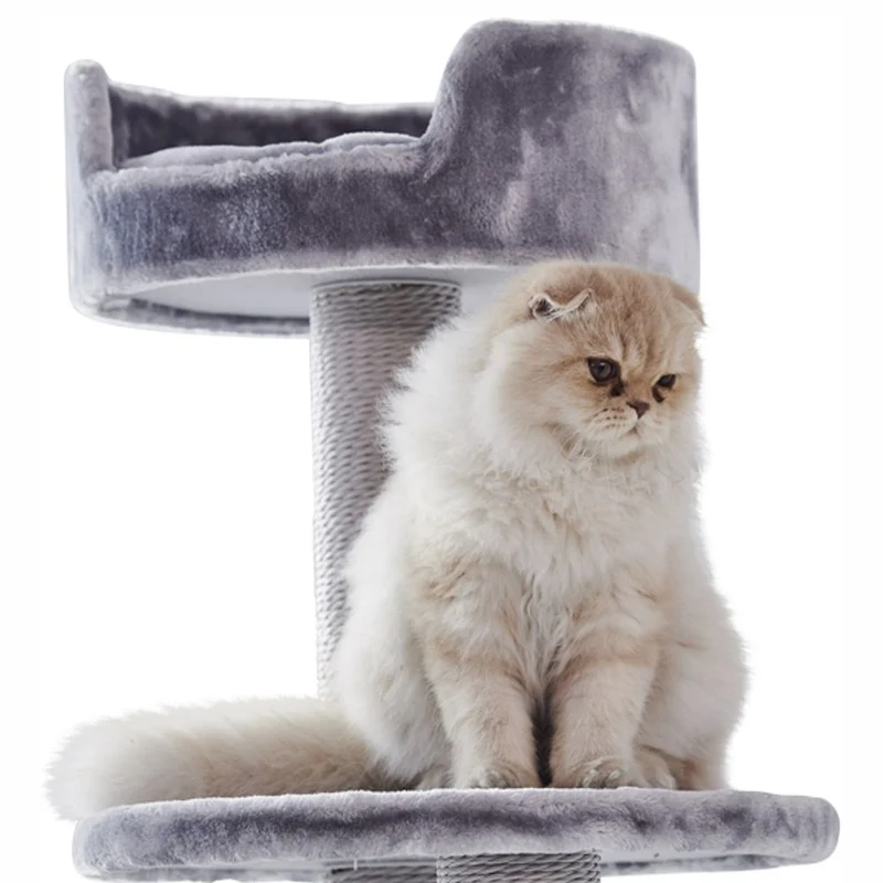 Nobby Katzen Kratzbaum MELO - 50 x 50 x 126 cm - grau - Plüsch - Liegekorb