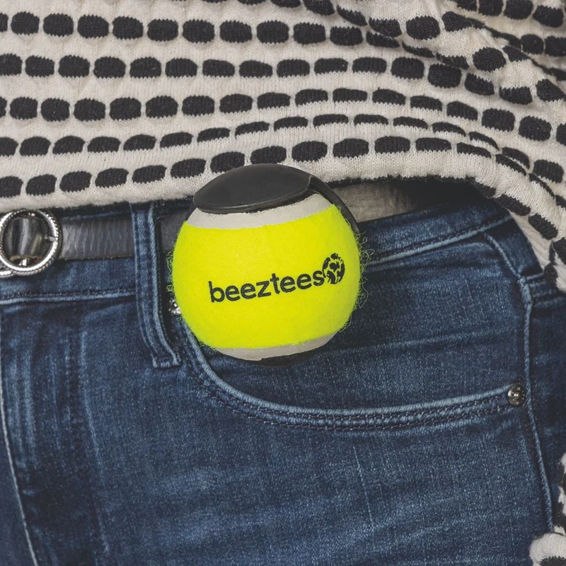 Beeztees Ballhalter inkl. Tennisball - 6,3 cm schwarz/gelb - Apportierspielzeug