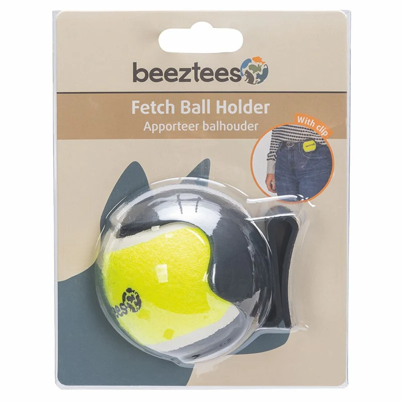Beeztees Ballhalter inkl. Tennisball - 6,3 cm schwarz/gelb - Apportierspielzeug