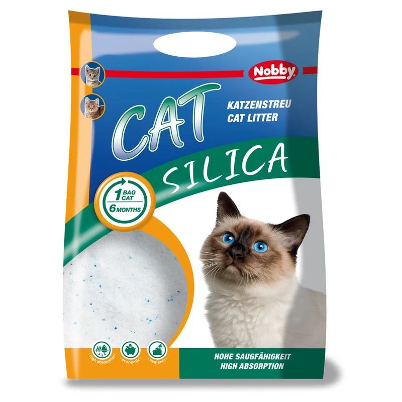 Nobby Cat Silica Katzenstreu - 16 Liter - staubarm/sehr ergiebig/hohe Absorption