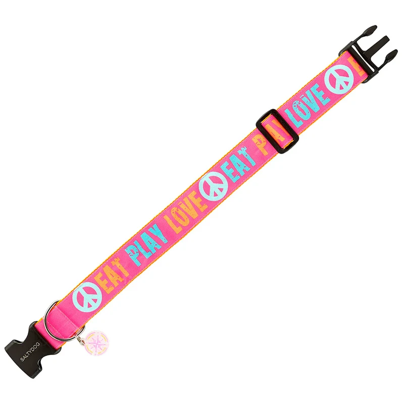 Hundehalsband „Eat Play Love“, Pink