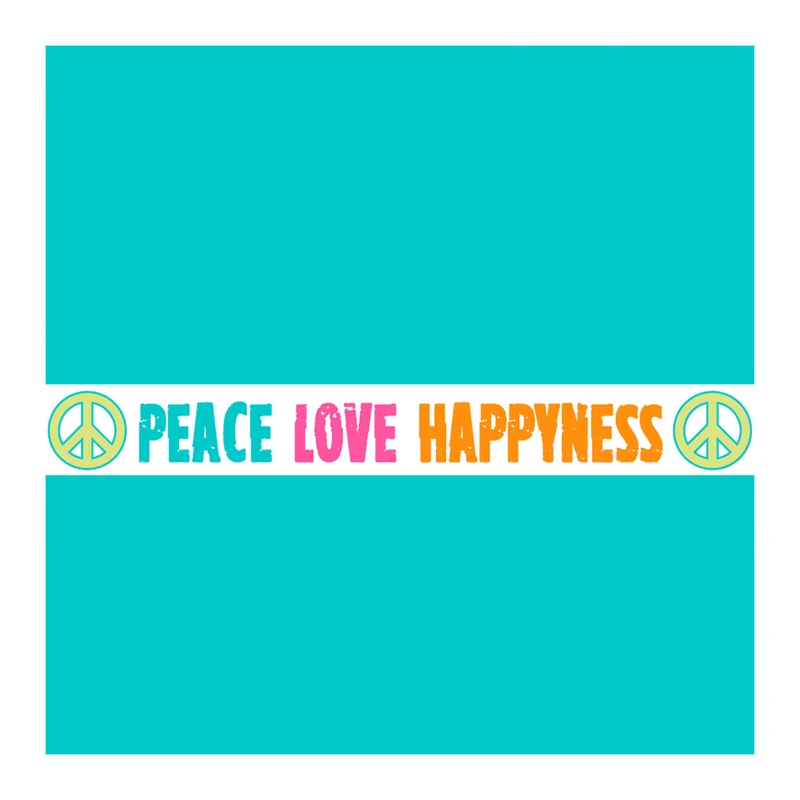 Hundehalsband „Peace Love Happyness“, Türkis