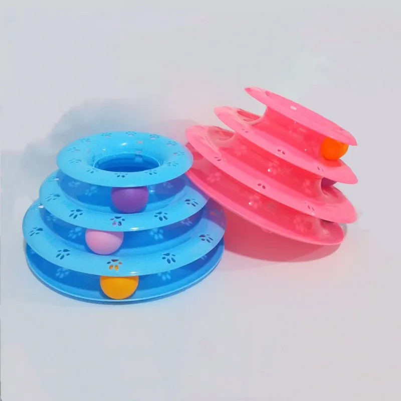 Interaktives Katzenspielzeug – 3-stufige Spielpyramide Mit Bunten Bällen