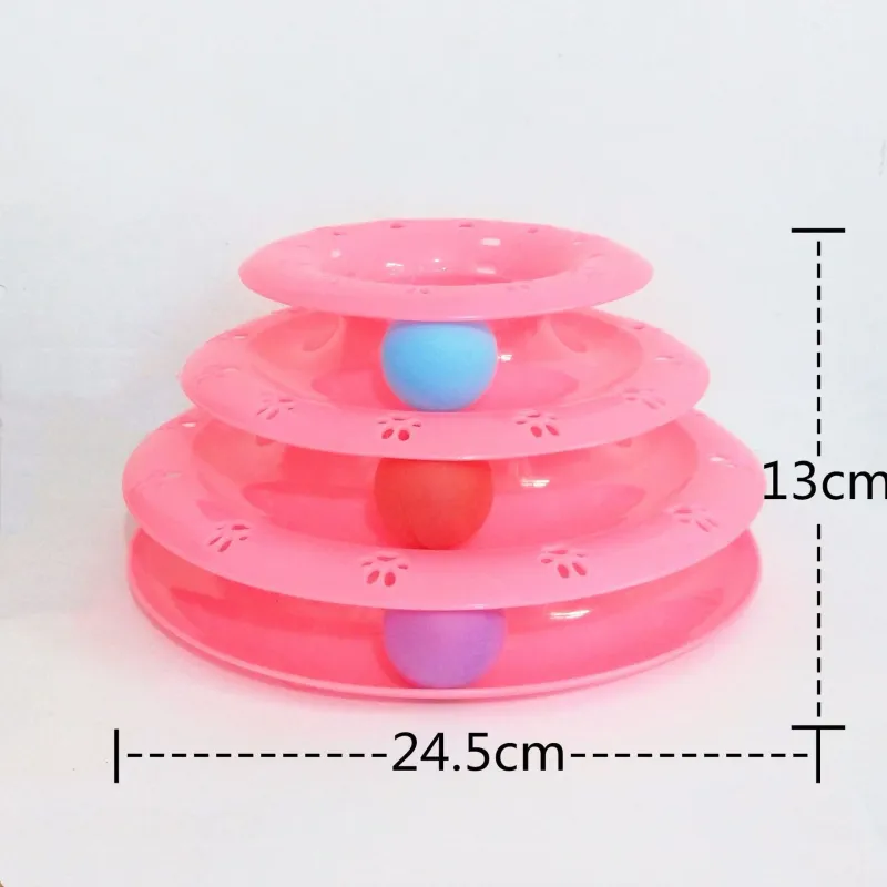 Interaktives Katzenspielzeug – 3-stufige Spielpyramide Mit Bunten Bällen