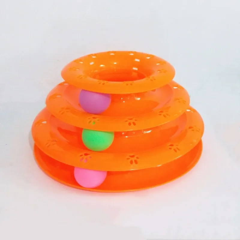 Interaktives Katzenspielzeug – 3-stufige Spielpyramide Mit Bunten Bällen