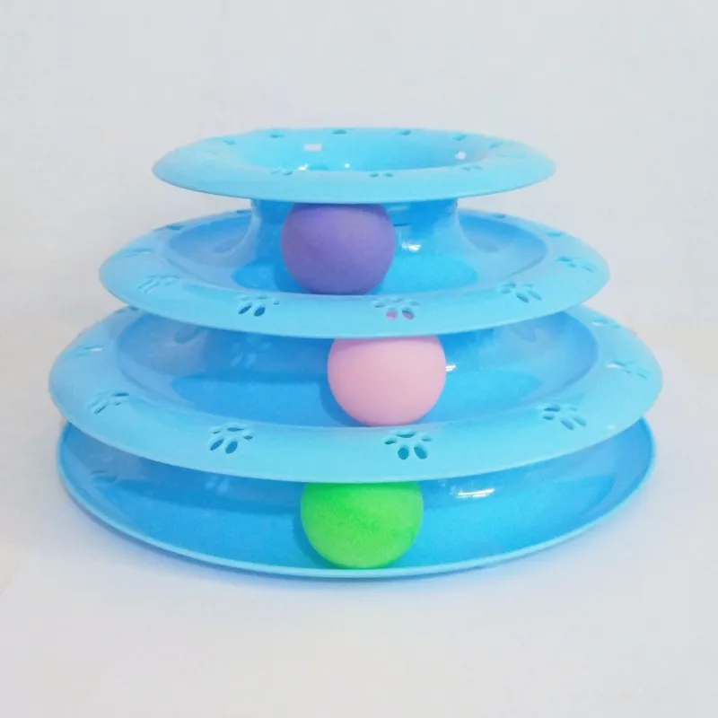 Interaktives Katzenspielzeug – 3-stufige Spielpyramide Mit Bunten Bällen